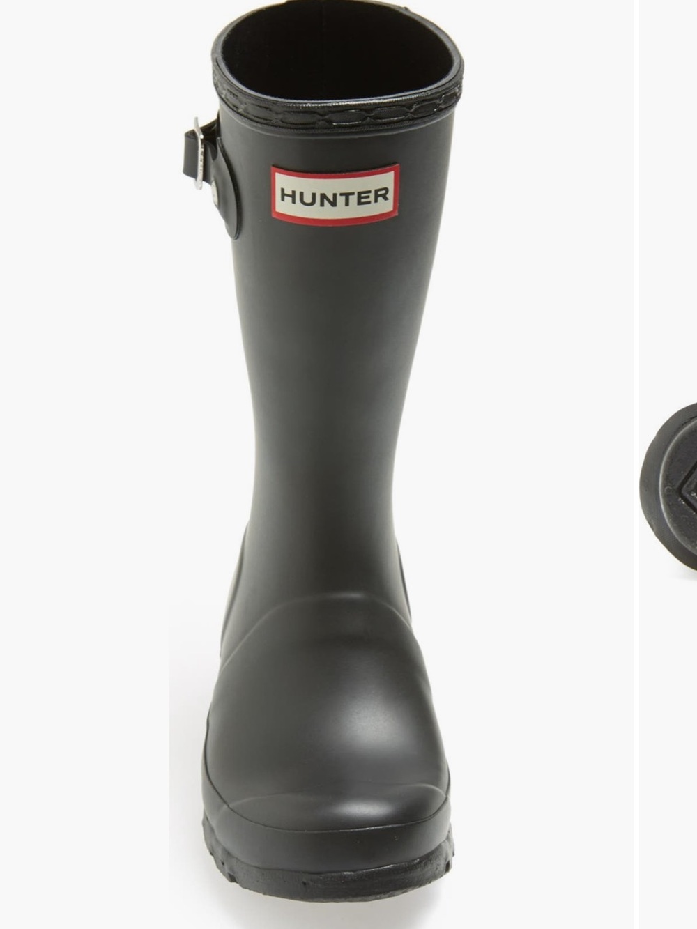 Hunter Kids Black Knee-High Rain Boot with Logo Badge